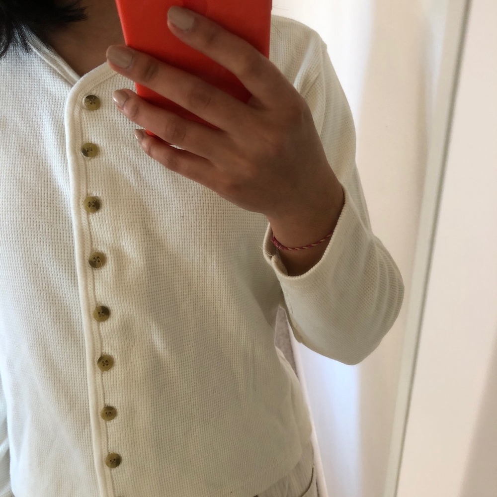 Vintage Button Front Thermal Cardigan Sweater - Picture 6 of 8